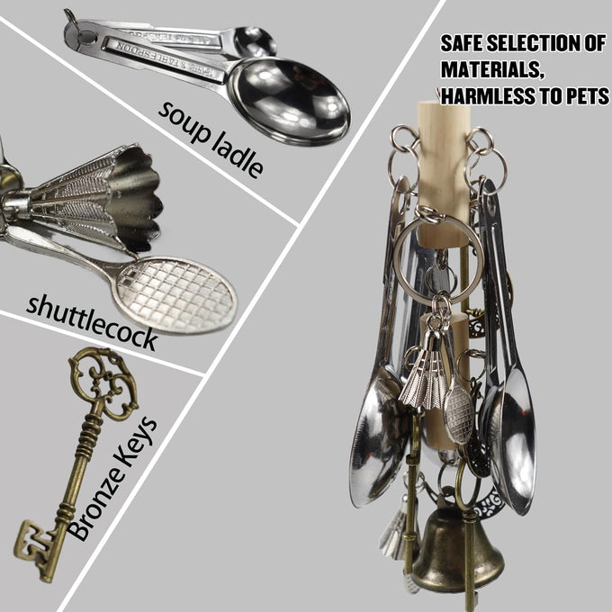 Bird Parrot Chew Toys for Macaws, African Grey Parrots, Cockatoos, and More - Brass Keys, Bells, and Mini Badminton Balls