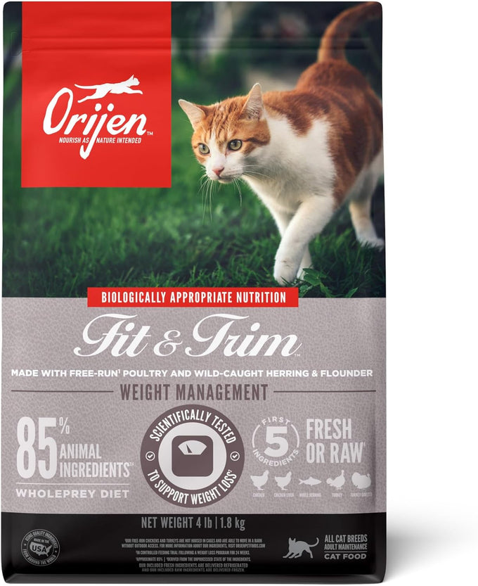 oriyen grain-free high-protein premium dry cat food original recipe 4lb bag for adult cats