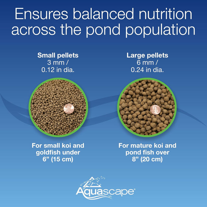 Aquascape premium color enhancing fish food pellets for pond koi goldfish, scientifically formulated and probiotics rich, 2.2 lbs, 1 kg