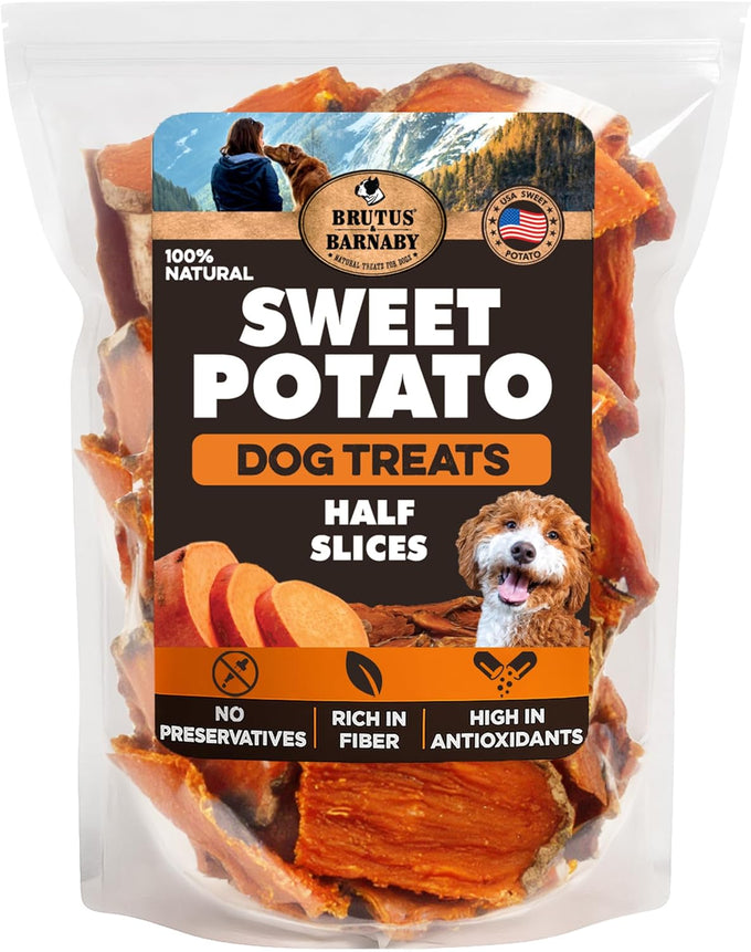 Brutus & Barnaby usa-grown sweet potato dog treats for sensitive stomachs, single ingredient, hypoallergenic