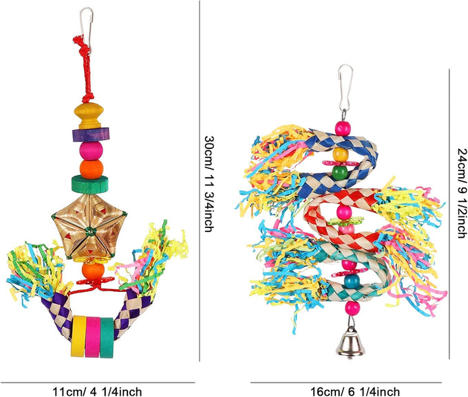 LifeIdeas 5PCS colorful bird toys for small to medium parrots, conures, cockatiels, and budgies