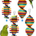 Bissap multicolored bird chewing sticks for small medium conure parakeet cockatiels lovebird pet birds