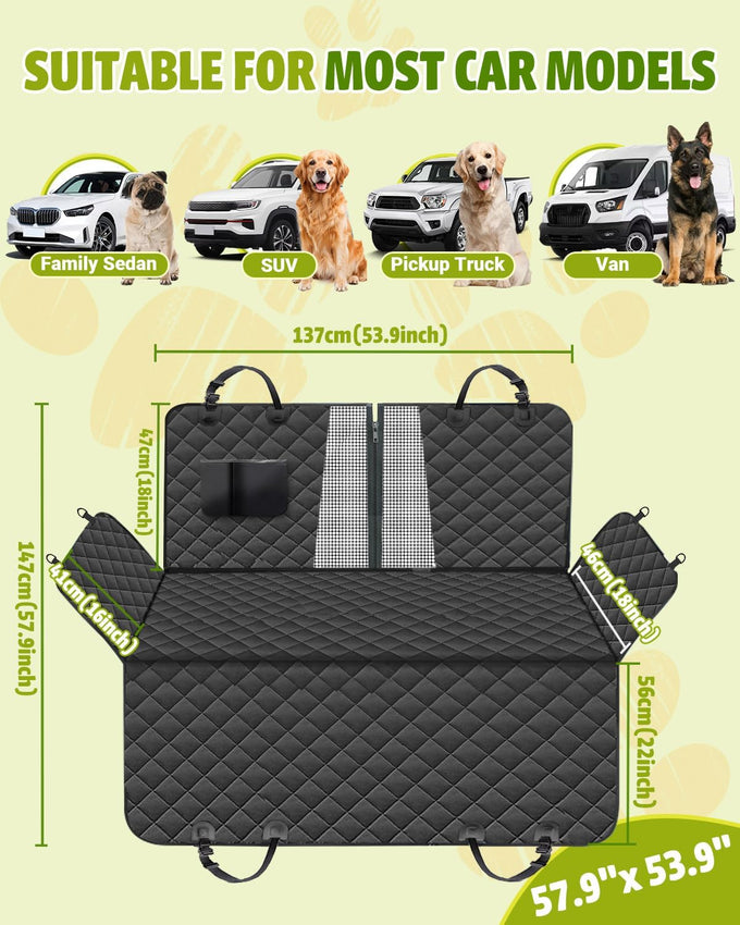 600D dog car seat cover, waterproof scratch proof nonslip dog hammock for cars, pet sedan SUV trucks