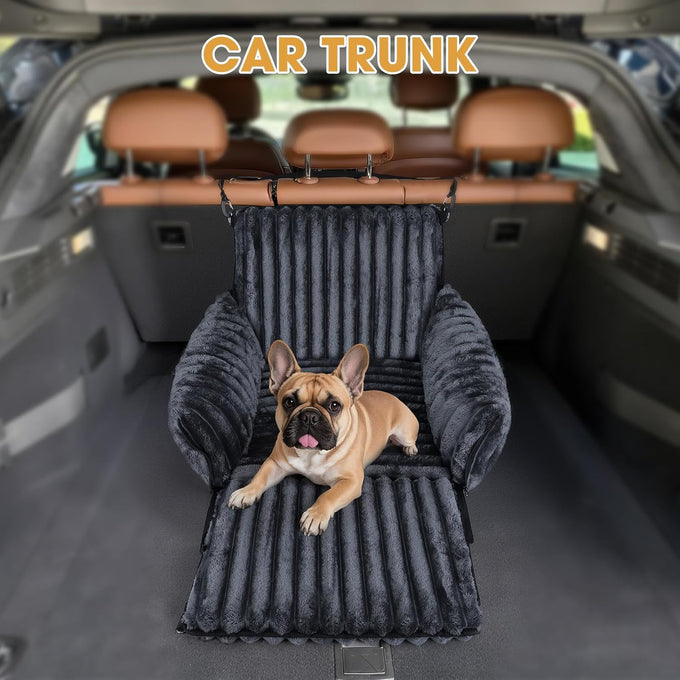 mixjoy dog car seat grey small medium dogs up to 25 lbs multi-functional pet travel bed with clip-on leash