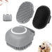 comotech 6pcs dog bath brush and toothbrush set | adjustable handle for short and long haired dogs and cats | blue