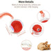 Rechargeable smart rolling cat ball with 3 modes, LED light and 3 replaceable accessories for kittens and adult cats