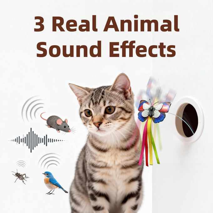 interactive cat toys with butterflies feathers realistic sounds touch-activated rechargeable for bored adult cats home alone
