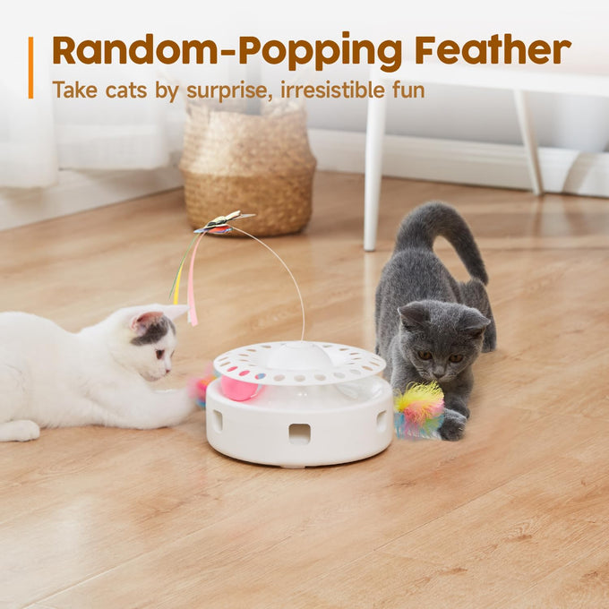 potaroma cat toys 3in1 automatic interactive kitten toy bright white