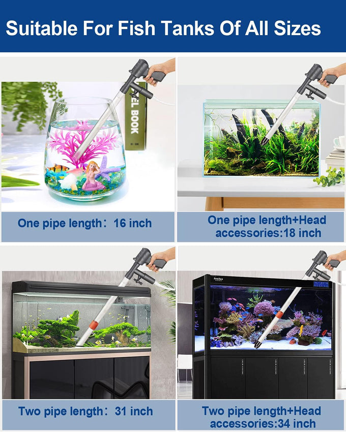 qzq aquarium gravel vacuum cleaner tools fish tank cleaning kit for aquarium thermometers fish net kit