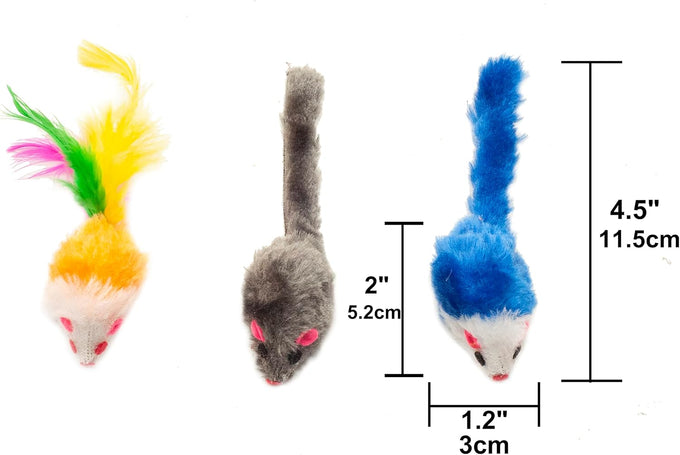 Fashion's Talk assorted mice cat toys fuzzy rattle mouse 48-count for indoor cats