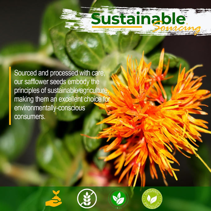 Old Potters Non-GMO Safflower Seed for Wildlife Bird Feeding, USA Small Farm Grown, 6 lbs, 8 lb bag
