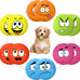 Hungdao 12-piece latex rubber squeaky dog toys, 6 colors, smile face emoticon, 100% safe for small medium pets