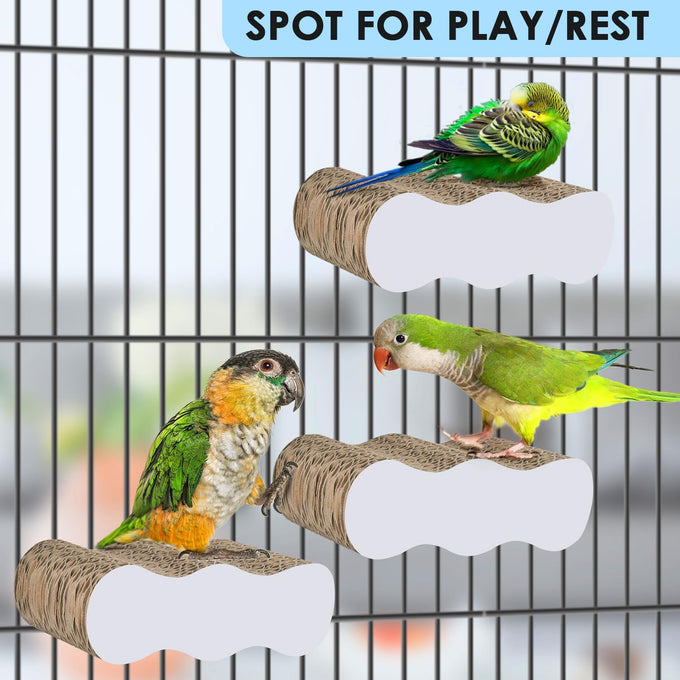 Katumo 4.9x3.1x1.6 inch corrugated paper parrot perch stand with two built-in wing nuts & bolts