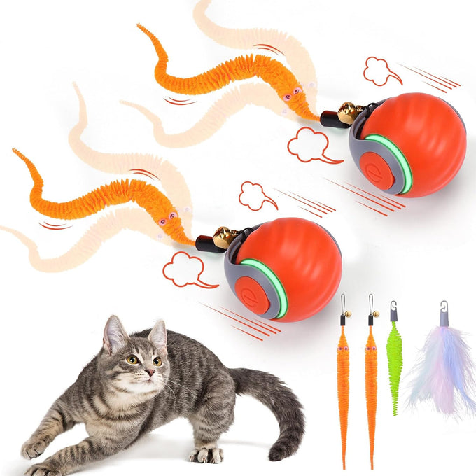 Baborui Automatic Interactive Cat Toy Ball for Small/Medium/Large Cats - Blue
