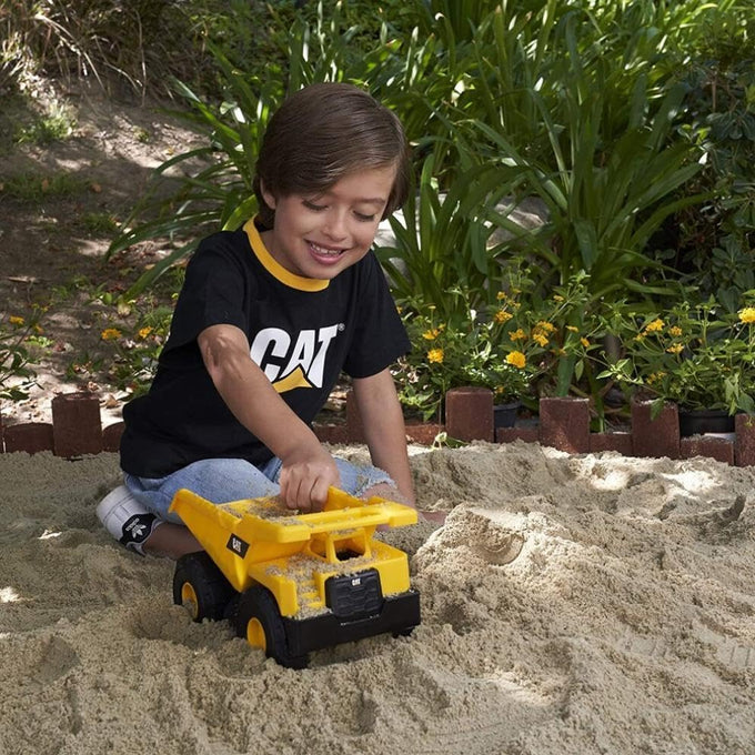 cat construction toys 10" dump truck heavy-duty plastic working tilting bed toddler & kids