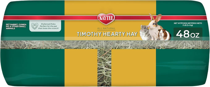 Kaytee Timothy Hearty Hay for Small Animals, 48 oz, Crunchy and High Fiber