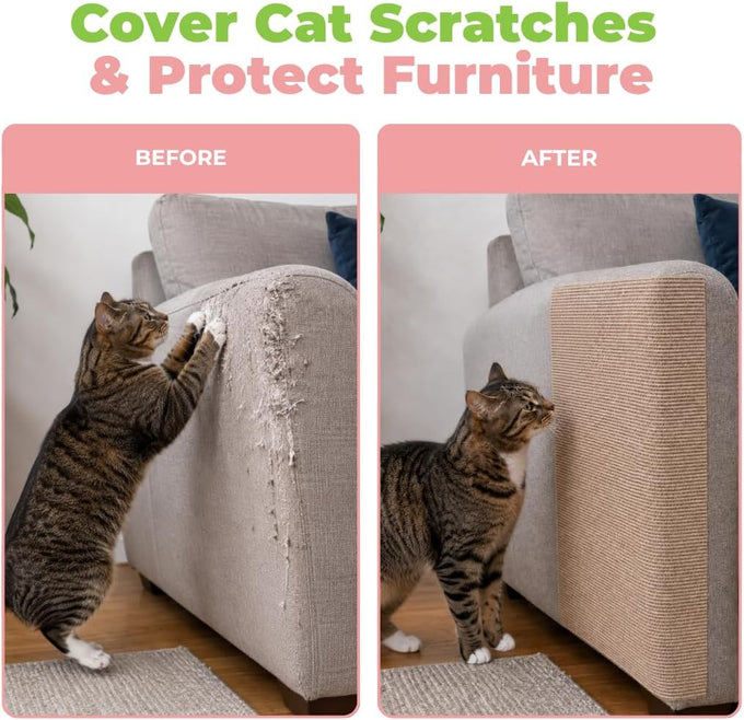 Best Pet Supplies Catify Beige Cat Scratcher, Peel & Stick, Claw Safe, Furniture Saver, Indoor Play, Natural Cat Behaviors, Heavy Duty, L: 39"