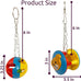 SIMENA Parrot Ball Toy with Bell, Cage Hanging Accessory for Medium to Large Birds, Durable Plastic and Metal, Set of 1