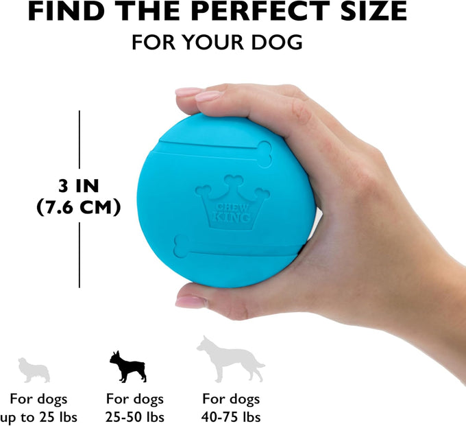 Chew King 3 inch natural rubber fetch balls durable dog toy pack of 3