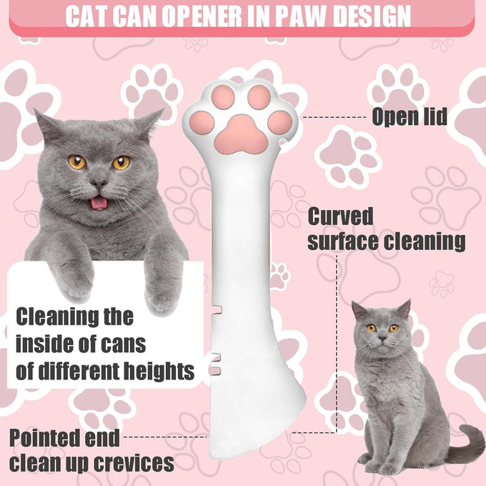 5-piece pet food supply set for dogs and cats with can opener and spoons in pink