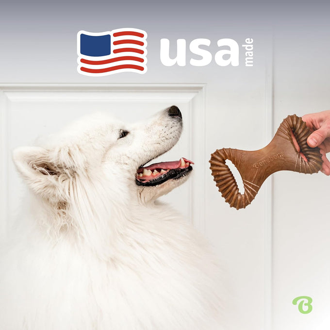 benebone dental durable dog chew toy medium real bacon made in usa