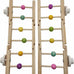 12-inch foldable hardwood parrot climbing bridge with colorful beads, 2 pack tri-section cage accessories for small birds