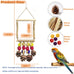 Plant-style parrot toy with sisal-wrapped perch for parakeets, cockatiels, and conures - natural pine swing