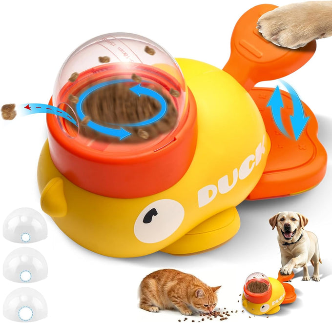 Duck-Shaped Interactive Dog Toy - Food Puzzle Slow Feeder for Small Medium Dogs and Cats