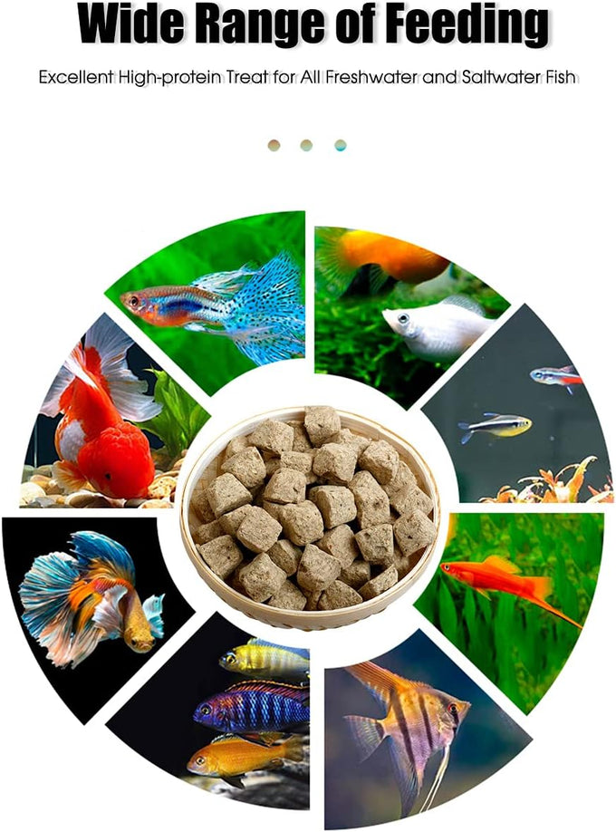 Brine Shrimp Cubes All Natural Freeze Dried Tropical Fish Food for Small to Medium Saltwater & Freshwater Fish