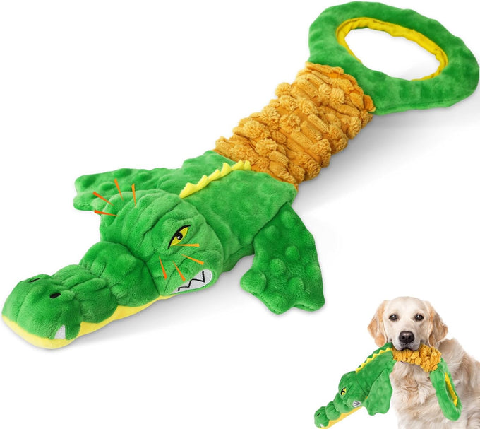 Duck Shape No-Stuffing Squeaky Crinkle Dog Toys for Small to Large Breeds, 3 Pack