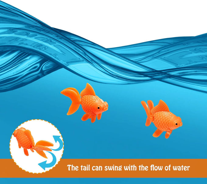 Sumind 30 Pieces Floating Artificial Orange Goldfish for Aquarium Tank Decorations and Ornaments