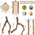 limio natural wood bird perch set for parakeets cockatiels conure budgies 6-piece