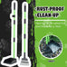 mxf pooper scooper, stainless metal tray and rake set, medium small dog use, long handle, heavy duty, pet supplies, green