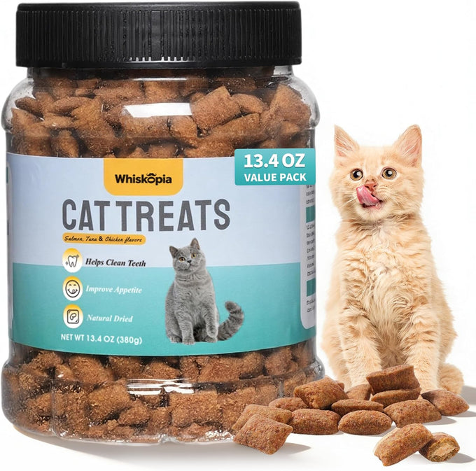 13.4 oz Natural Chicken Catnip & Cat Grass Hairball Control & Dental Care Treats for Indoor Cats and Kittens