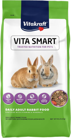 Vitakraft VitaSmart Complete Nutrition for Adult Rabbits Timothy Hay Based Recipe 8 lbs