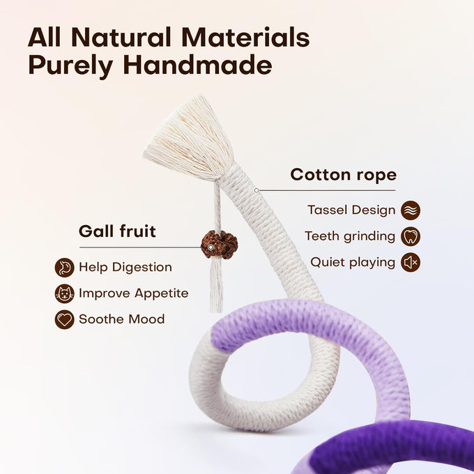 Potaroma Cat Toys Chew Ropes Set with Refillable Natural Catnip for Indoor Kittens and Cats