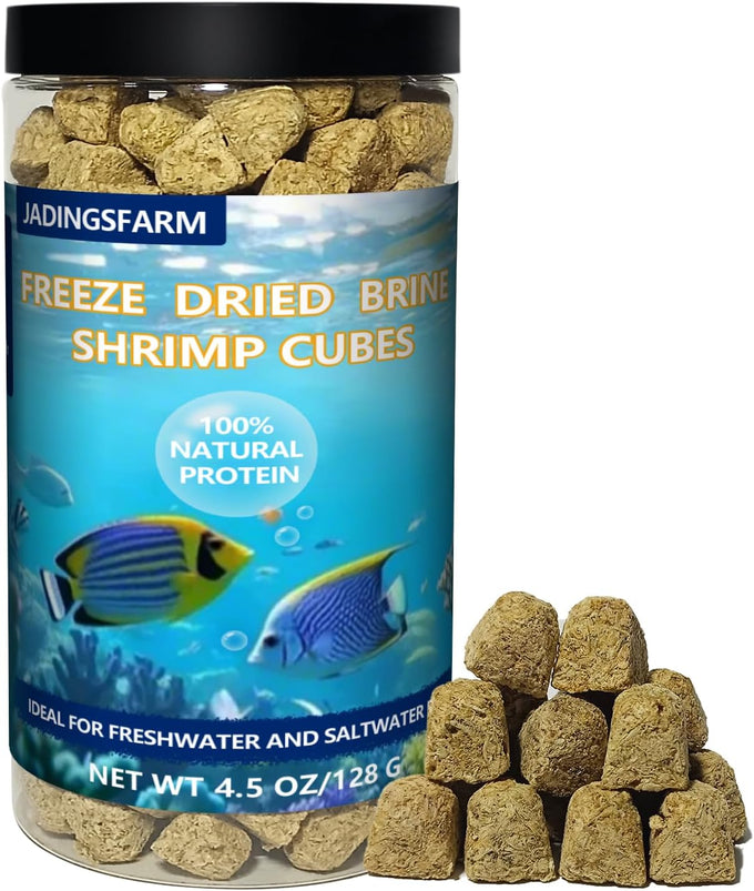 Freeze dried brine shrimp cubes 4.5 oz for tropical fish and marine fish high protein aquatic food