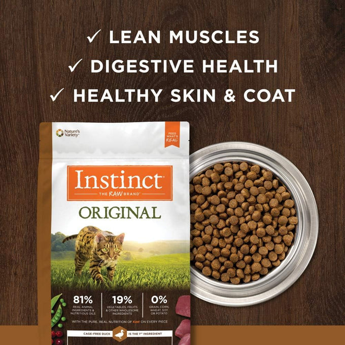 Original Duck Dry Cat Food, Grain-Free, Cage-Free, 81% Real Animal Ingredients, 10 lb Bag