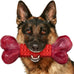 Red, Beef Flavored, Long Lasting Dog Bones for Large Dogs with Nylon Core and Rubber Sleeve, Suitable for Medium & Large Breed