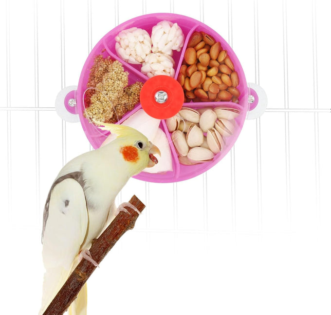 Bird Creative Foraging System Wheel Seed Food Ball Rotate Training Toy for Small Parrots