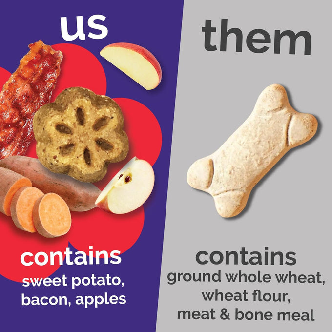 Fruitables Skinny Mini Dog Treats, Low Calorie & Delicious, Sweet Potato, Apple & Bacon Flavor, 12 oz