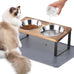 Upgraded 15°Tilted Stainless Steel Cat Bowls with Food Mat for Cats and Puppy