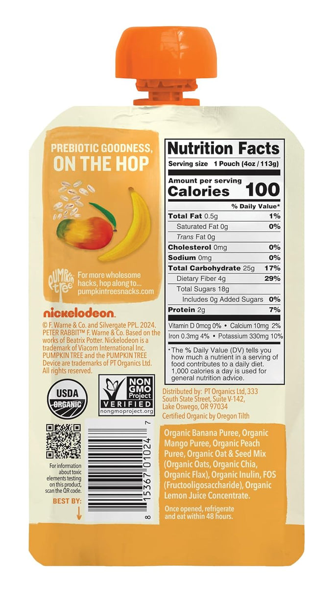 Peter Rabbit Organics Super Oats & Seeds Variety Pack, USDA Certified Organic, Non-GMO, 4 oz Pouches (Pack of 18)