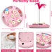 Cat Puzzle Toy Games Level 3 in 1 with Track Balls Feeder Teaser Non-Slip Base Pink