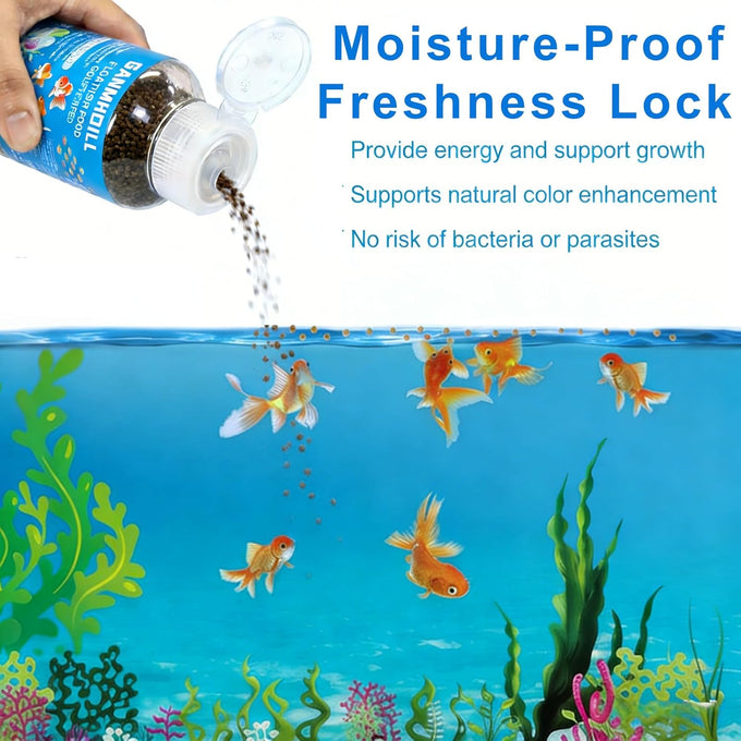 Natural Color Enhancing Pond Fish Food with Antarctic Krill & Spirulina for Koi & Goldfish, Moisture-Proof Packaging