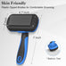 swihauk self-cleaning slicker brush for dogs and cats, skin-friendly deshedding grooming tool with pet supplies accessories, blue