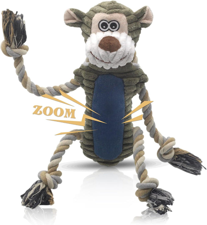 BuyPow Monkey Squeaky Dog Chew Toys, Interactive Tug of War Puppy Toys for Small, Medium, Large Dogs Soft and Durable