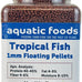 Tropical Fish 1mm-1/32" 40% protein floating pellets for discus, cichlids, betta, guppies, tetras, live bearers, baby koi and smaller tropical fish