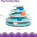 Catstages Chase Meowtain 4-Tier Interactive Cat Track Toy with 4 Spinning Balls, Non-Slip Base, Blue