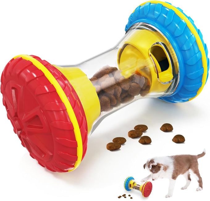 BoYoYo Interactive Dog Puzzle Toy, Sturdy ABS and Nylon, Rubber Roller, for Smart Dogs, Yellow
